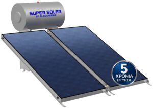 Ηλιακός θερμοσίφωνας glass Super Solar 200lt επιλεκτικός συλλέκτης 2.4-3 τ.μ. Διπλής ή Τριπλής ενέργειας χαμηλού ύψους.